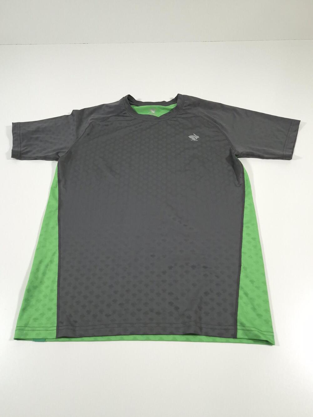 Rabbit Shirt Mens Medium Gray Green Short Sleeve Performance Running Tee